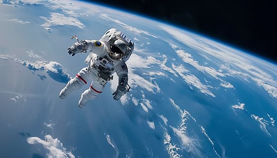 在太空漂浮的宇航员图片素材(JPG)