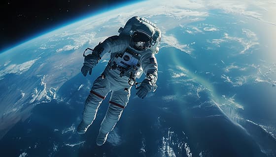 在太空漂浮的宇航员图片素材(JPG)