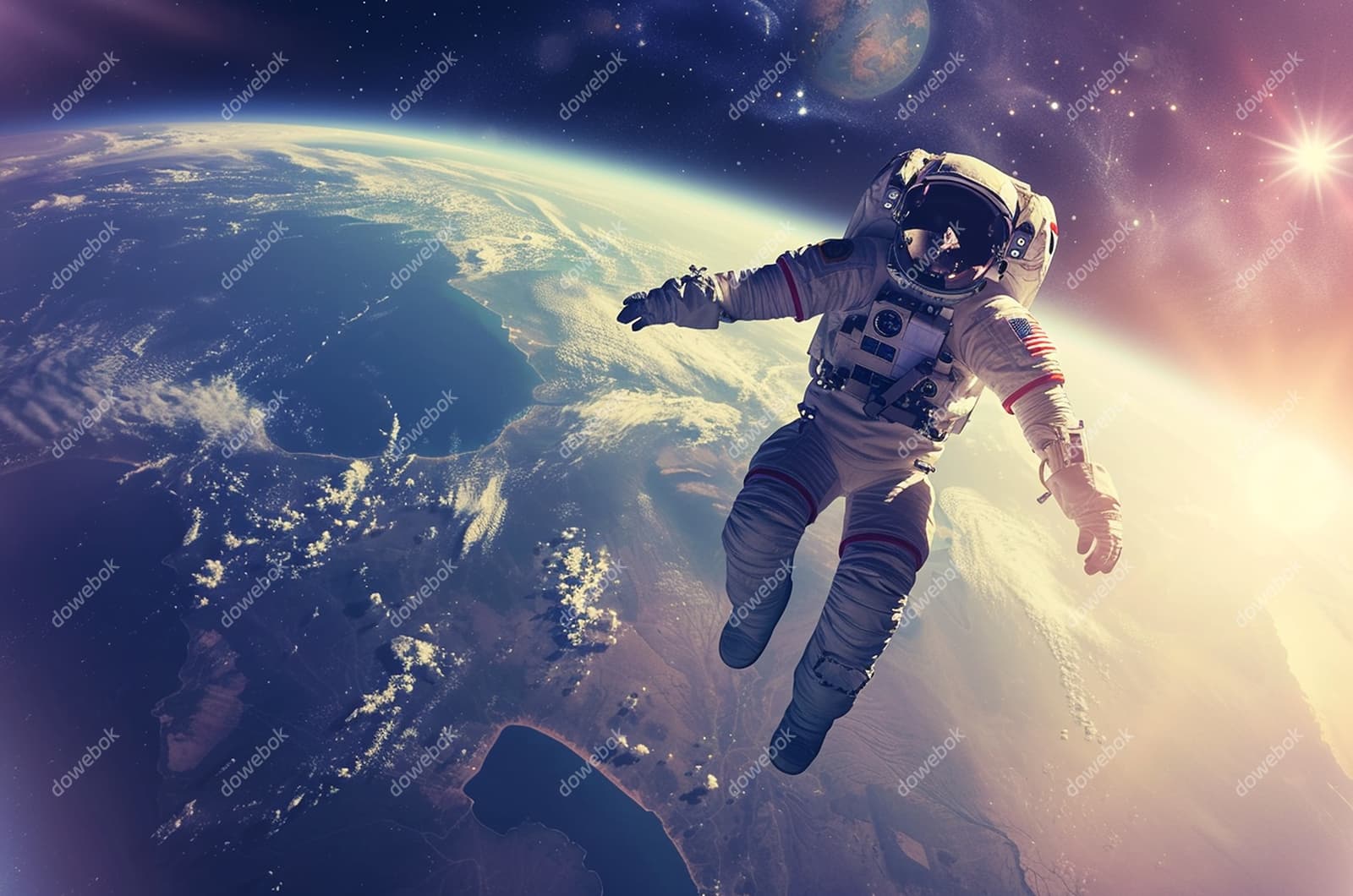 在太空漂浮的宇航员图片素材(JPG)