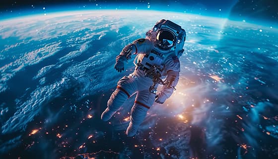 在太空漂浮的宇航员图片素材(JPG)