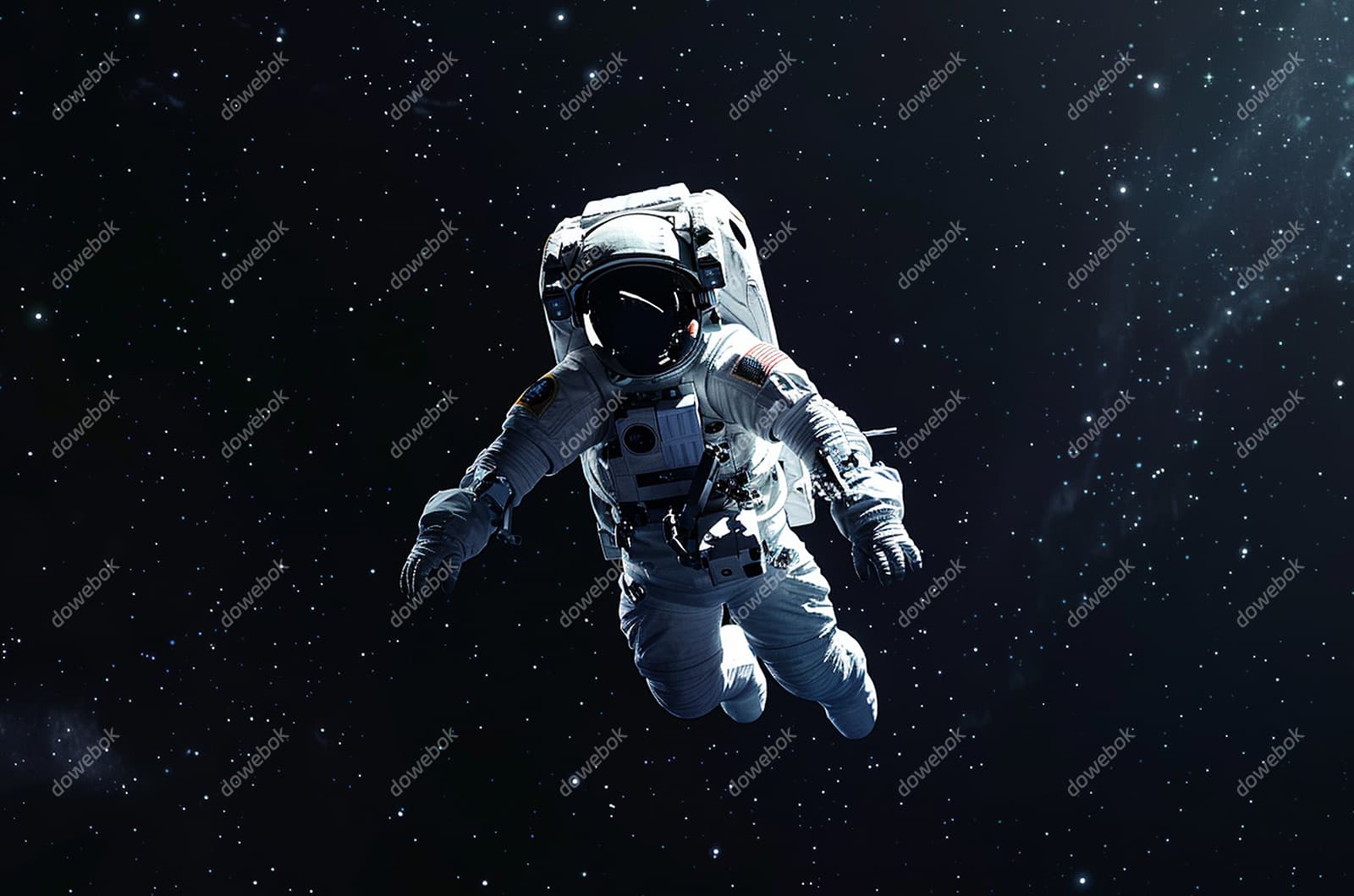 漂浮在浩瀚无边的宇宙中的宇航员图片素材(JPG)