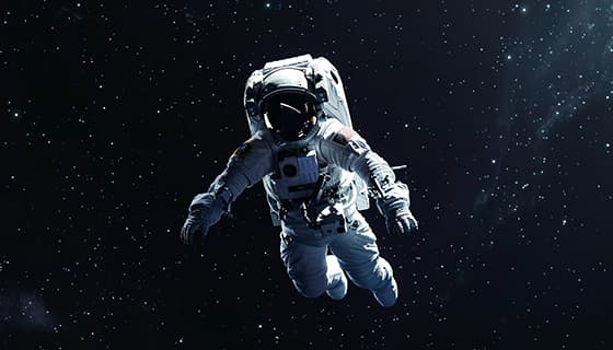 漂浮在浩瀚无边的宇宙中的宇航员图片素材(JPG)