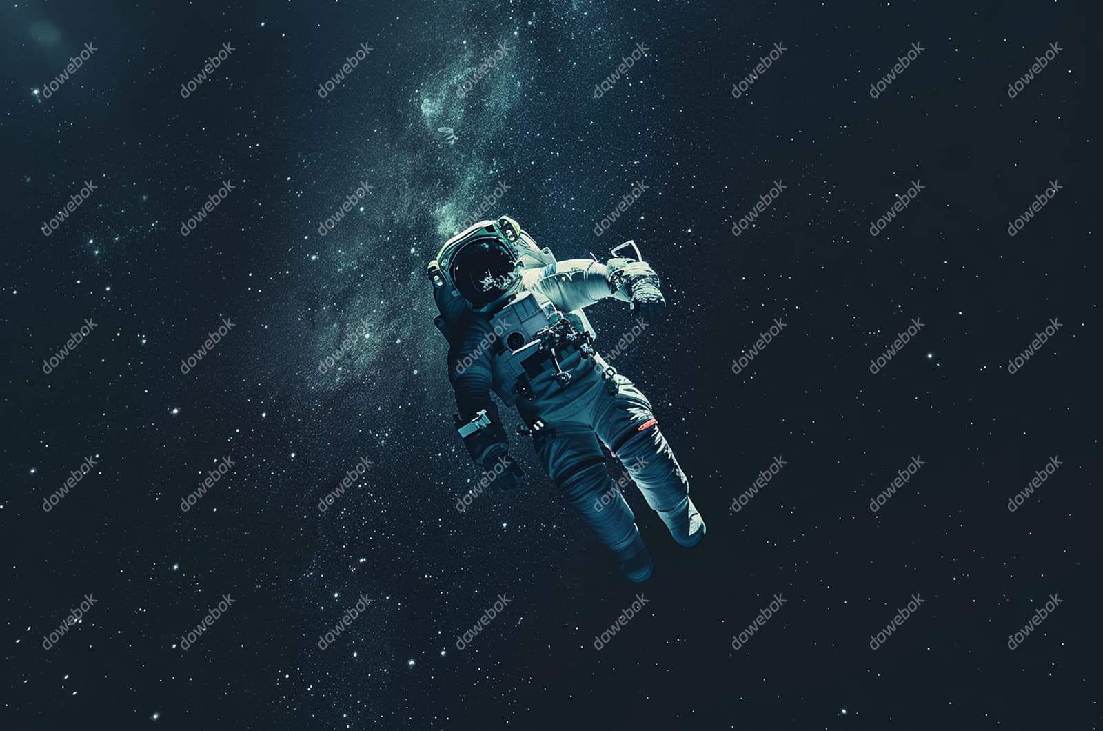 漂浮在浩瀚无边的宇宙中的宇航员图片素材(JPG)