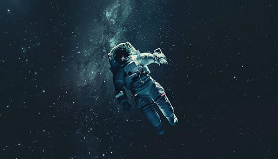 漂浮在浩瀚无边的宇宙中的宇航员图片素材(JPG)