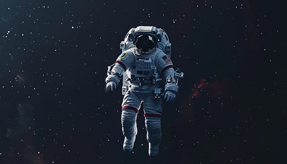 漂浮在浩瀚无边的宇宙中的宇航员图片素材(JPG)
