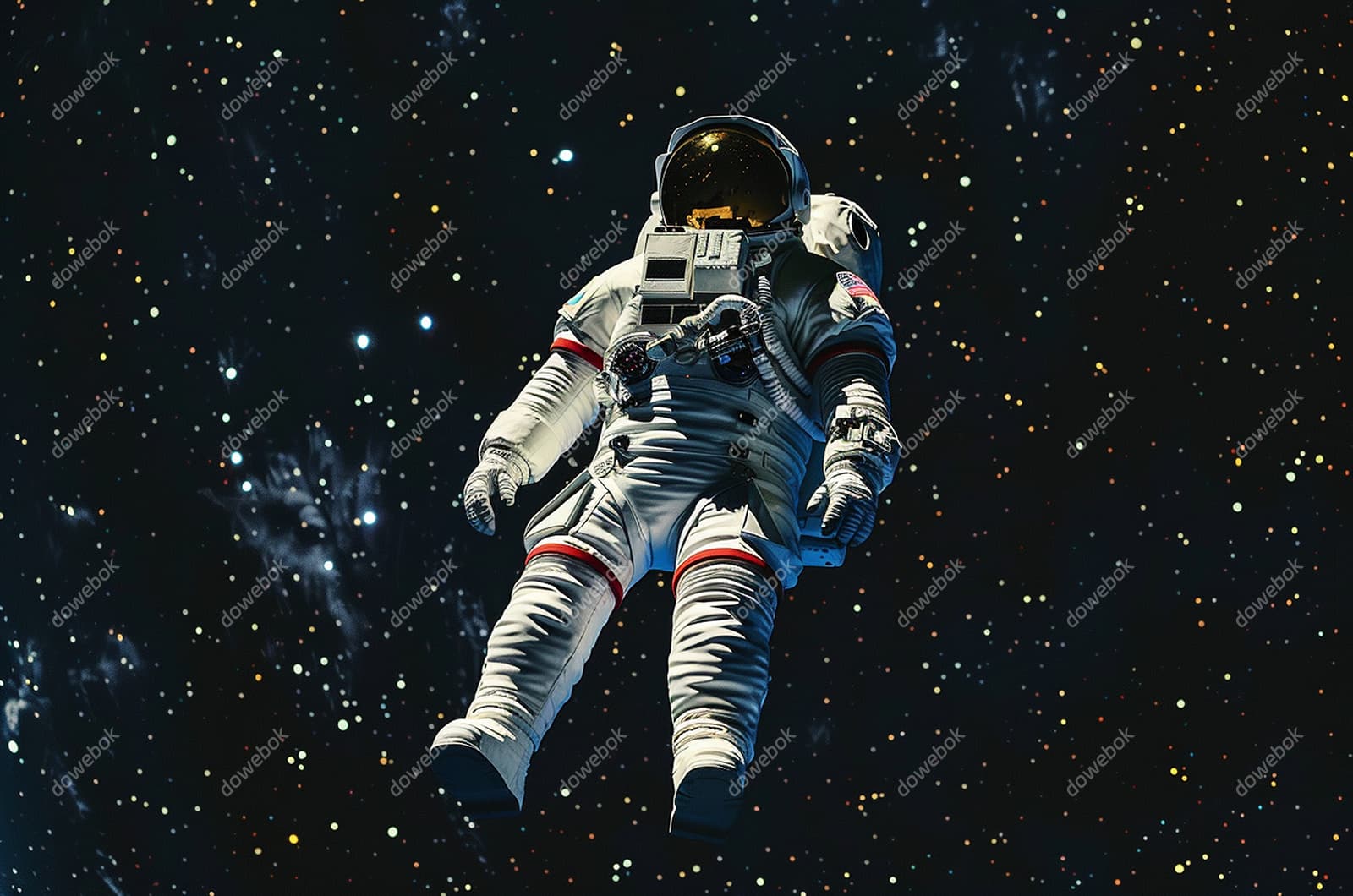 漂浮在浩瀚无边的宇宙中的宇航员图片素材(JPG)