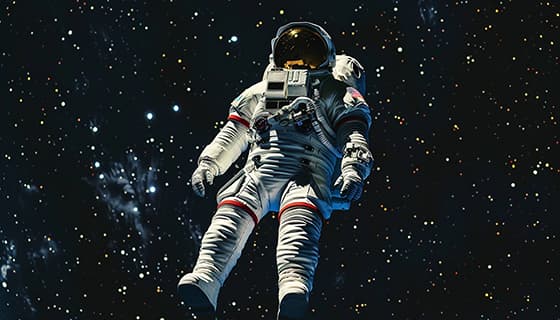 漂浮在浩瀚无边的宇宙中的宇航员图片素材(JPG)