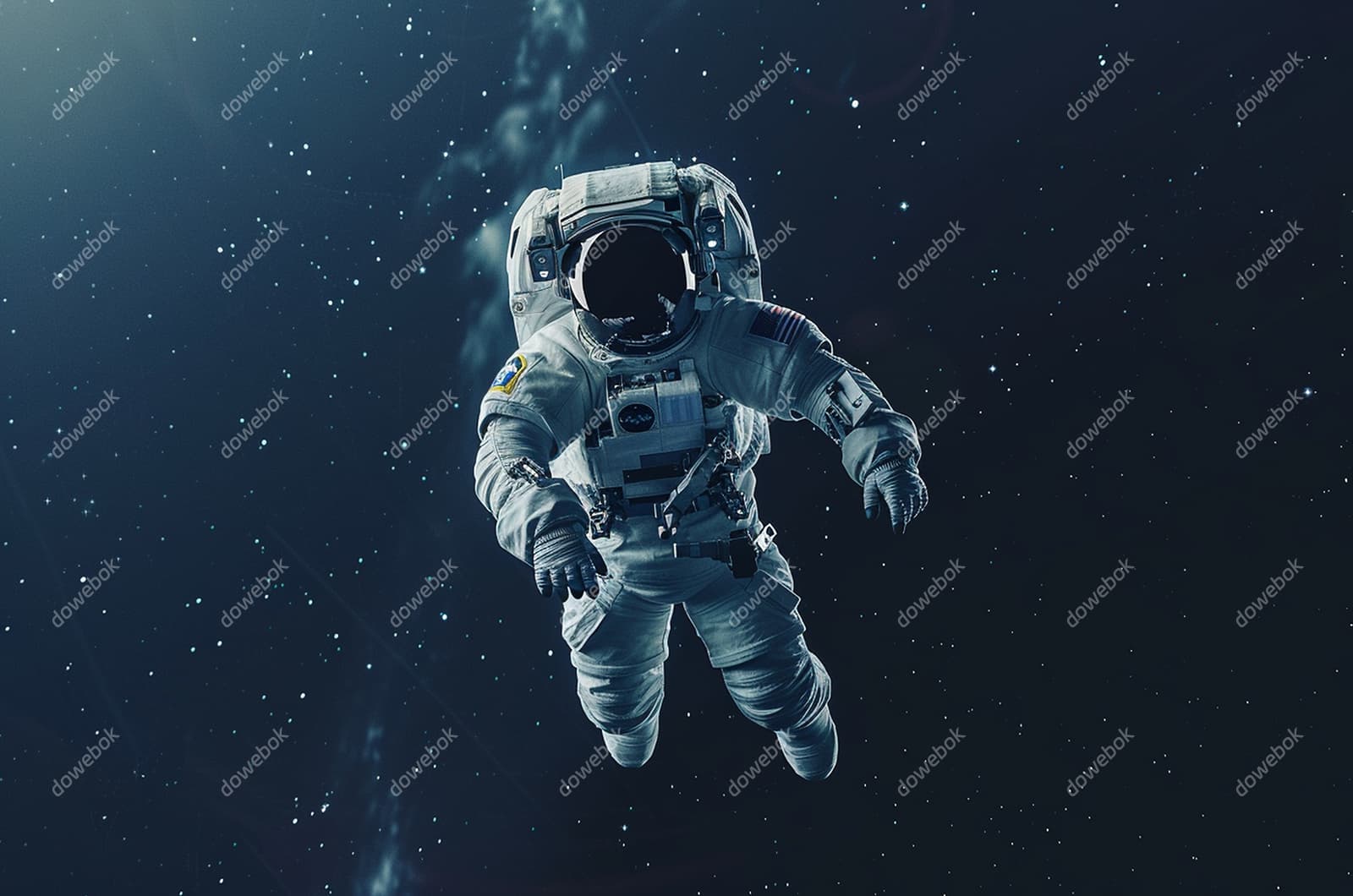 漂浮在浩瀚无边的宇宙中的宇航员图片素材(JPG)