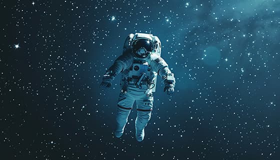 漂浮在浩瀚无边的宇宙中的宇航员图片素材(JPG)