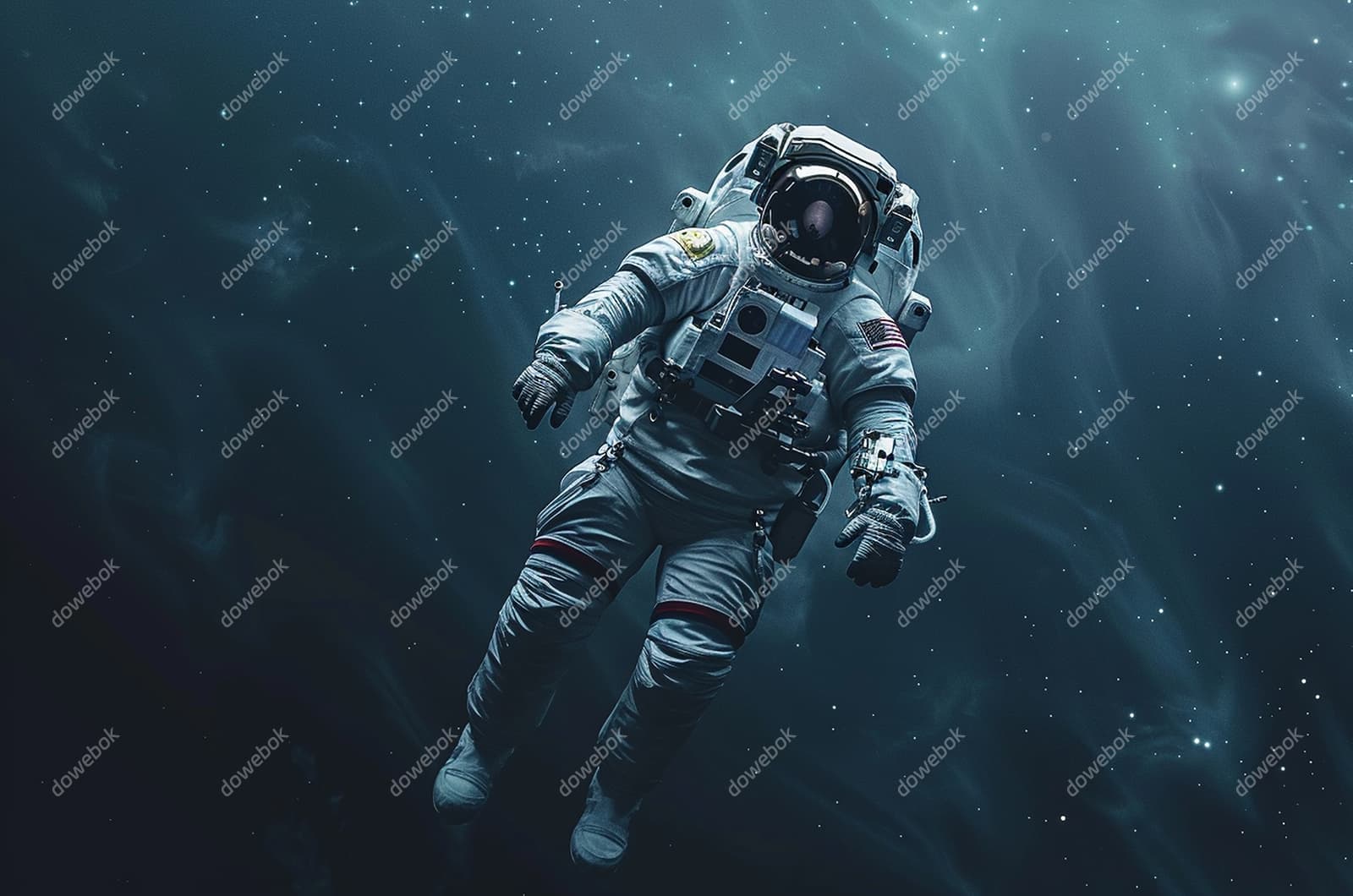 漂浮在浩瀚无垠的宇宙中的宇航员图片素材(JPG)