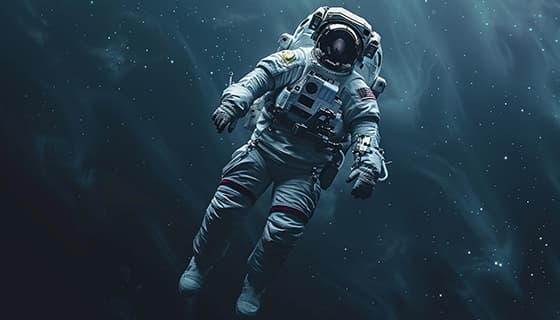 漂浮在浩瀚无垠的宇宙中的宇航员图片素材(JPG)