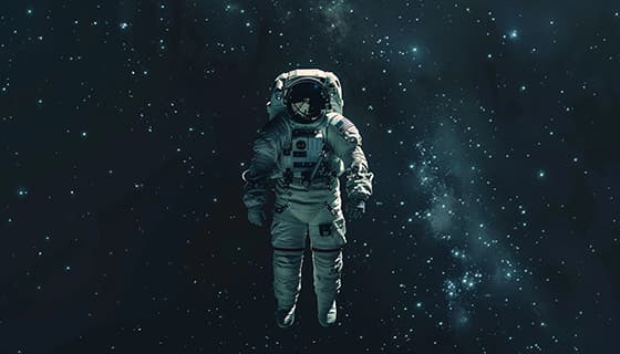 漂浮在浩瀚无垠的宇宙中的宇航员图片素材(JPG)