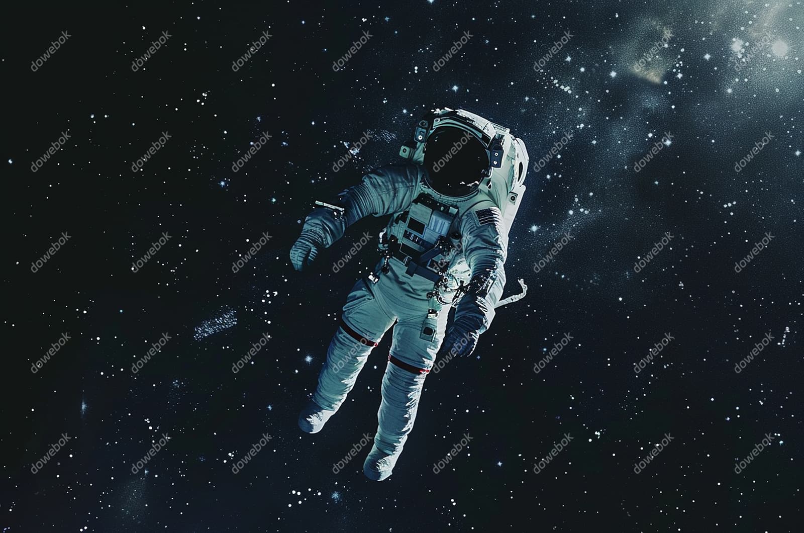 漂浮在浩瀚无垠的宇宙中的宇航员图片素材(JPG)