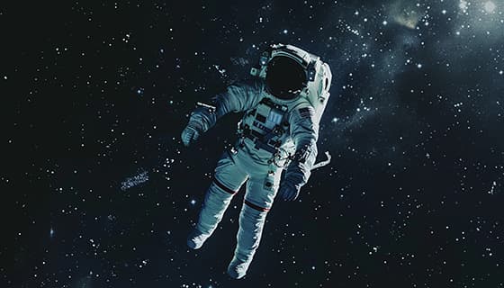 漂浮在浩瀚无垠的宇宙中的宇航员图片素材(JPG)