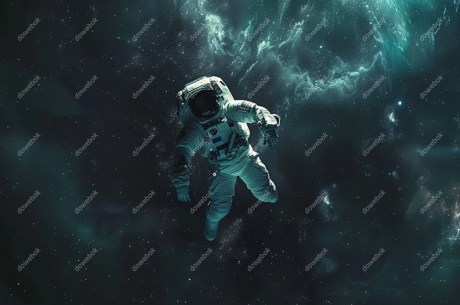 漂浮在浩瀚无垠的宇宙中的宇航员图片素材(JPG)