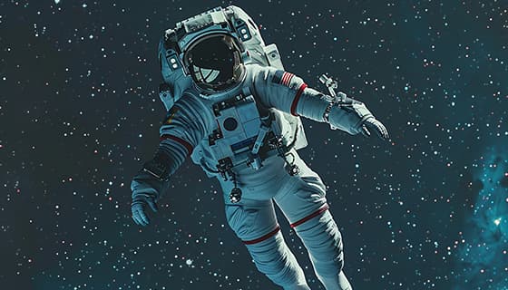 漂浮在浩瀚无垠的宇宙中的宇航员图片素材(JPG)