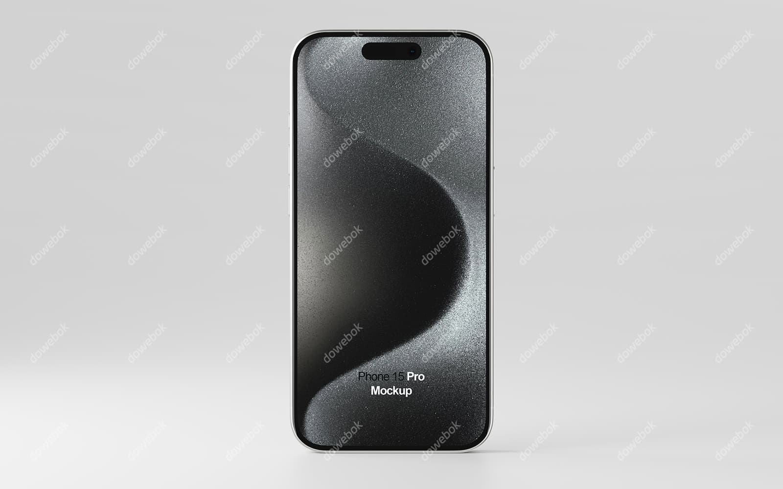 白色钛金属 iPhone 15 Pro Max 手机素材(PSD)