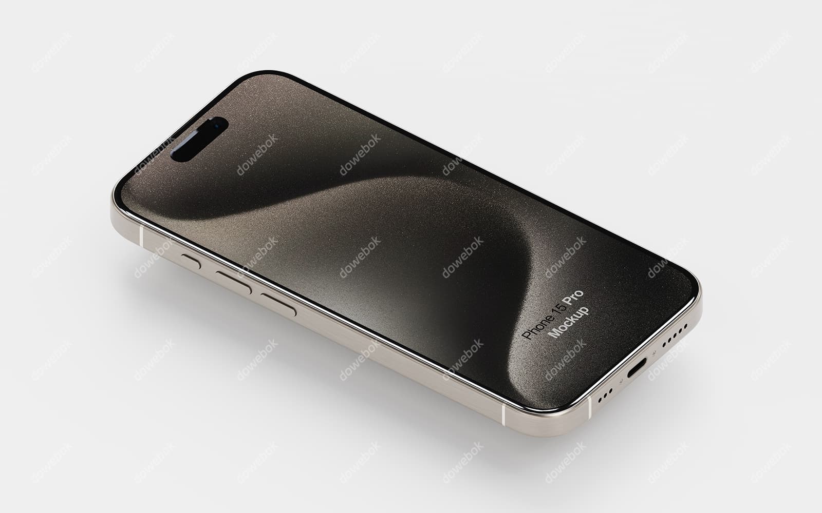 原色钛金属 iPhone 15 Pro Max 手机素材(PSD)