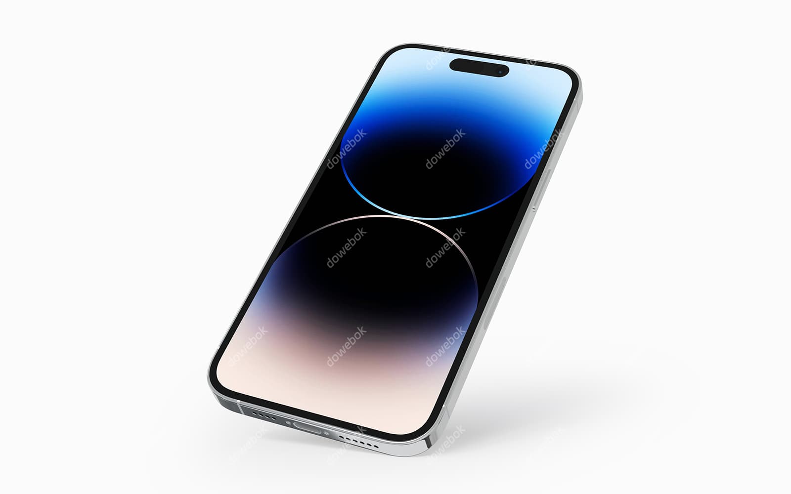 银色 iPhone 14 Pro Max 手机素材(PSD)