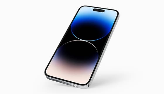 银色 iPhone 14 Pro Max 手机素材(PSD)