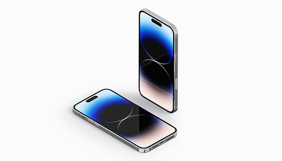 银色 iPhone 14 Pro Max 手机素材(PSD)