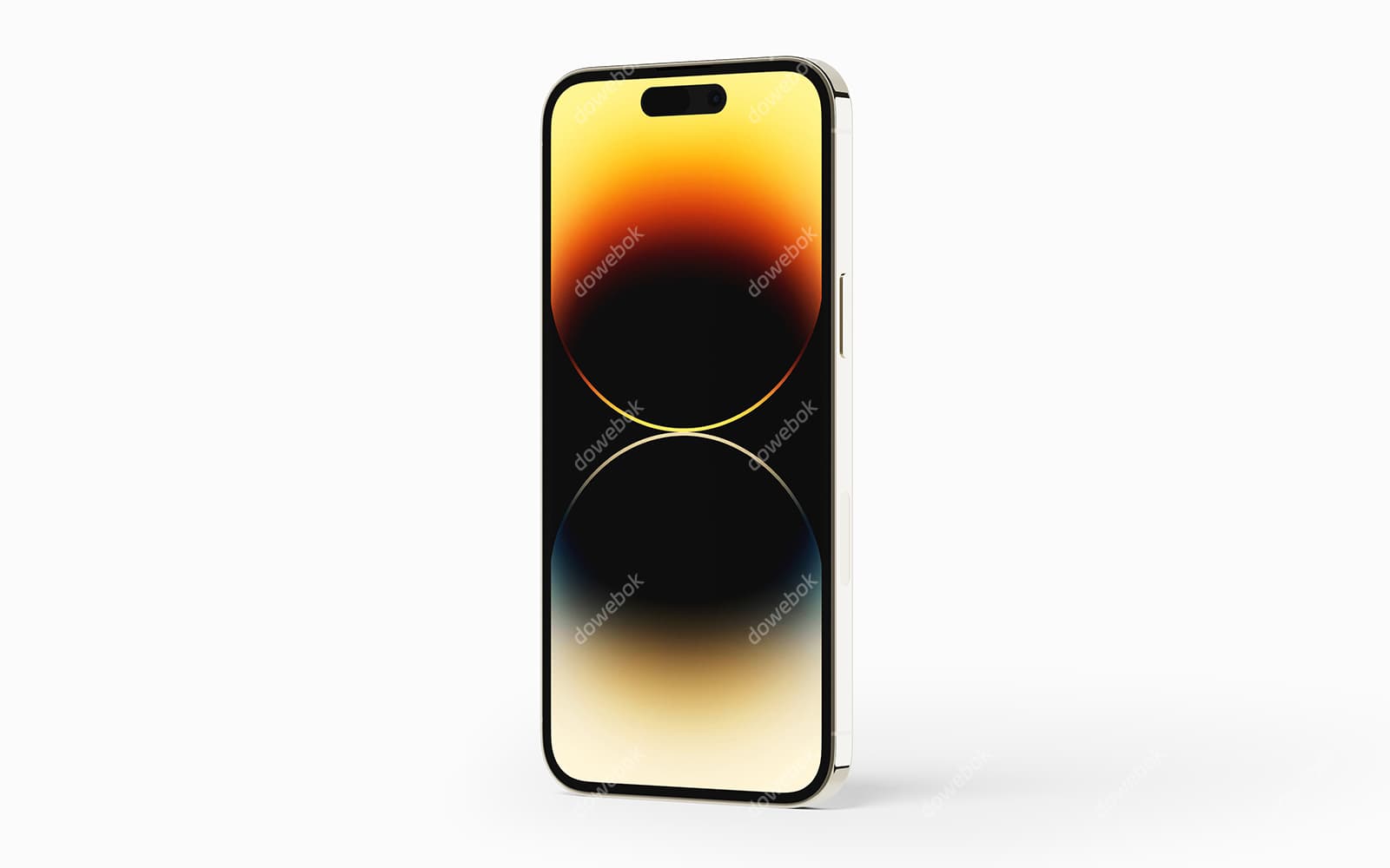 金色 iPhone 14 Pro Max 手机素材(PSD)