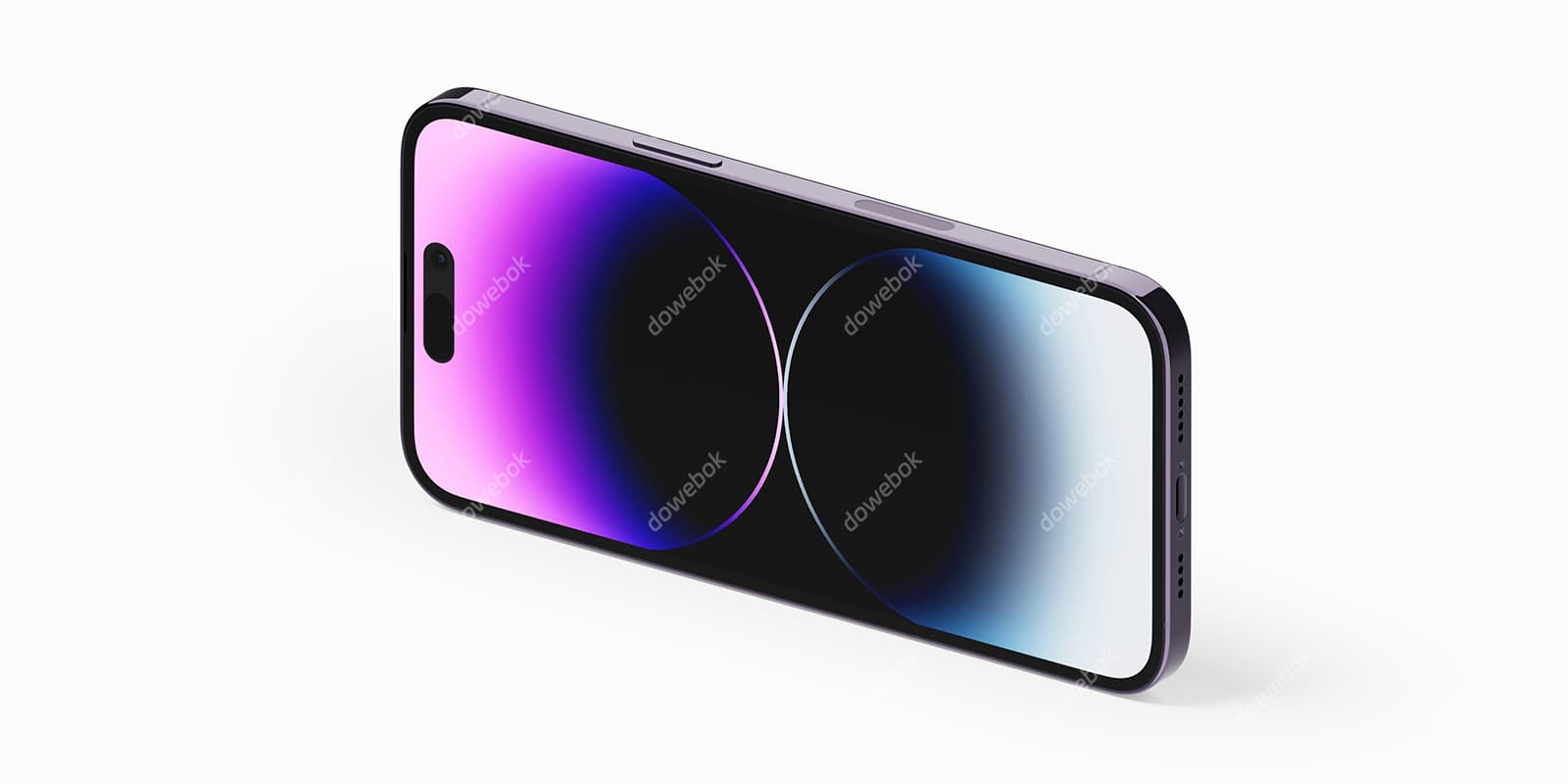 暗紫色 iPhone 14 Pro Max 手机素材(PSD)