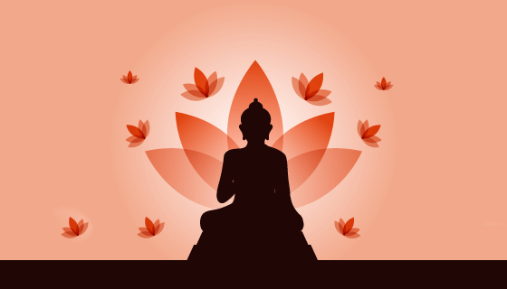 佛像剪影矢量素材(EPS/AI/PNG)