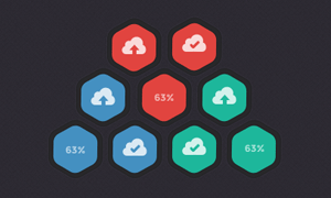 六边形上传按钮PSD源文件下载