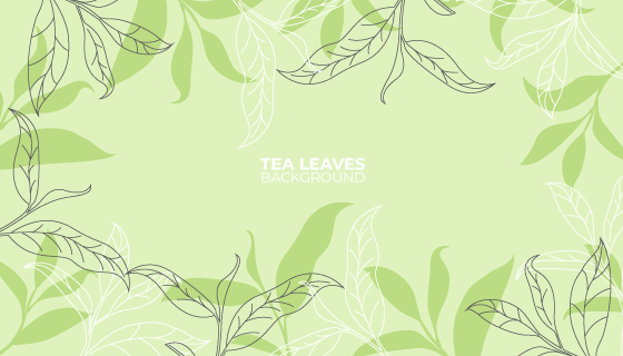 手绘茶叶矢量素材(EPS/AI/PNG)