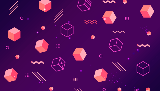 立体正方形抽象背景矢量素材(EPS/AI)