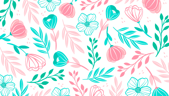 手绘漂亮花卉背景矢量素材(EPS/AI/PNG)