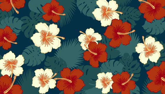 可爱的花卉背景矢量素材(EPS/AI/PNG)