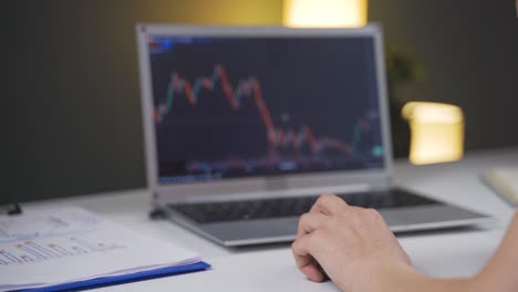 一位投资者使用电脑查看股票行情