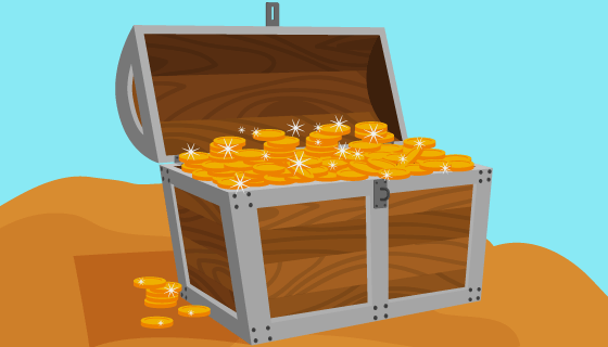 金币宝箱矢量素材(EPS/AI/PNG)