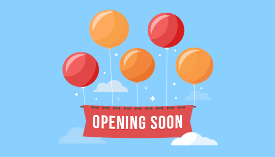 彩色气球即将开业矢量素材(EPS/AI/PNG)