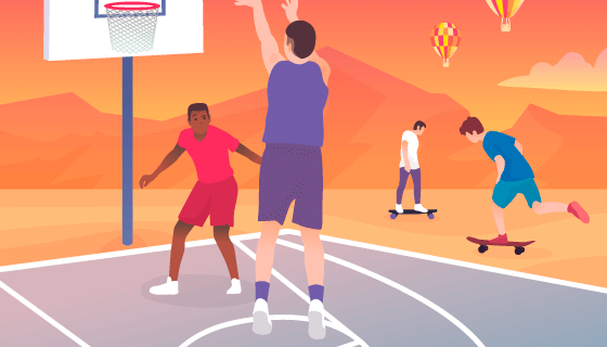 户外运动的人们矢量素材(EPS/AI)