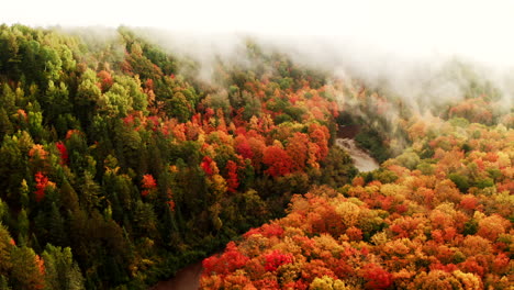 河流两岸梦幻般的秋天景色