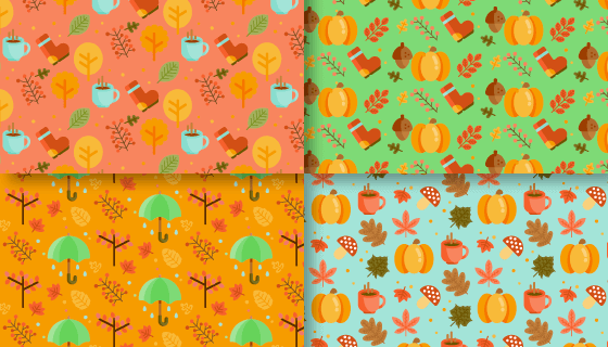 秋天图案背景矢量素材(EPS/AI)