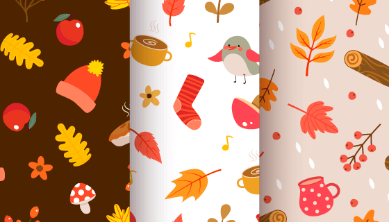 秋天图案背景矢量素材(EPS/AI)