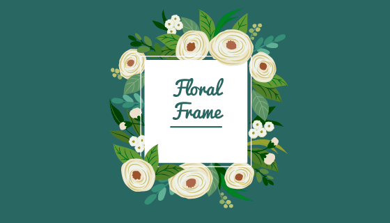 清新花卉框架矢量素材(EPS/AI/PNG)