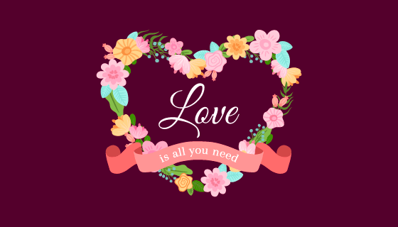 精美心形花环矢量素材(EPS/AI/PNG)