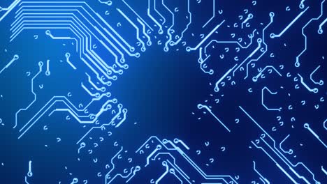 蓝色光线绘制电路板