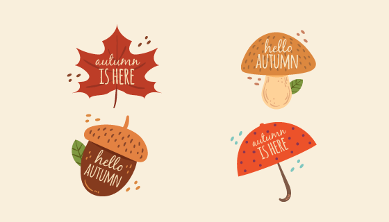 秋天元素矢量素材(EPS/AI/PNG)