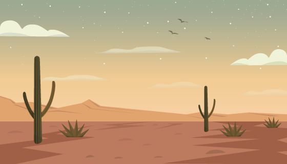 沙漠景观矢量素材(AI/SVG)