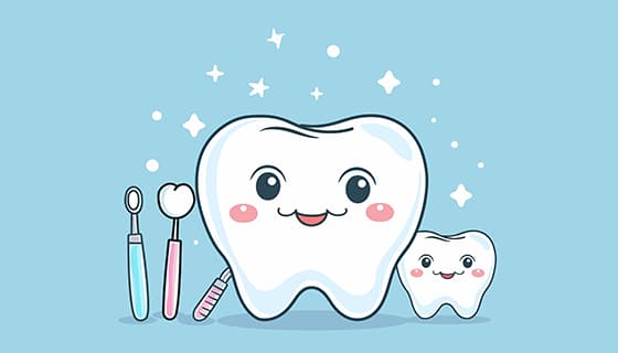 微笑的牙齿和牙刷矢量素材(EPS)