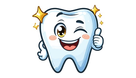 竖着大拇指的卡通牙齿矢量素材(EPS)