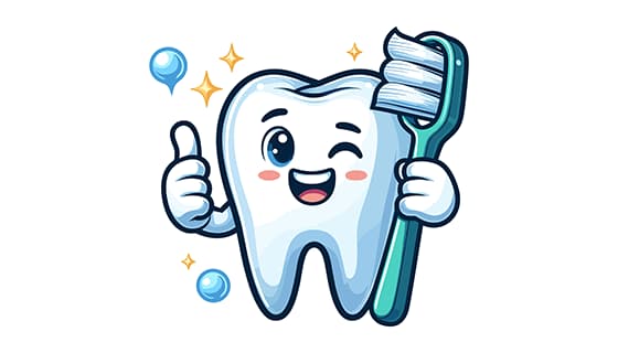 拿着牙刷竖起大拇指的牙齿矢量素材(EPS)