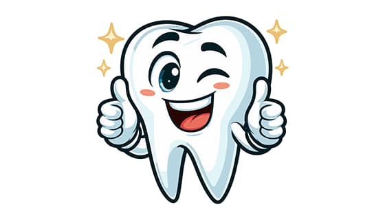 眯着眼睛竖起大拇指的牙齿矢量素材(EPS)