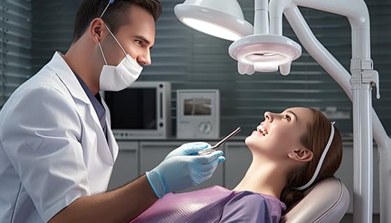 牙医给女患者治疗牙齿图片素材(JPG)